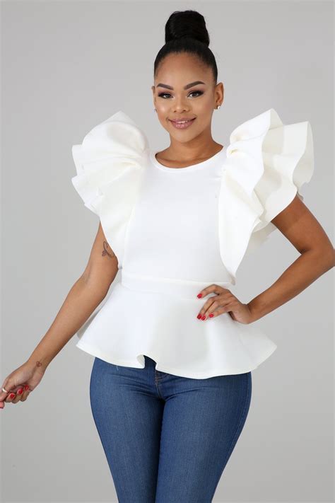 white peplum top celine|formal peplum tops for women.